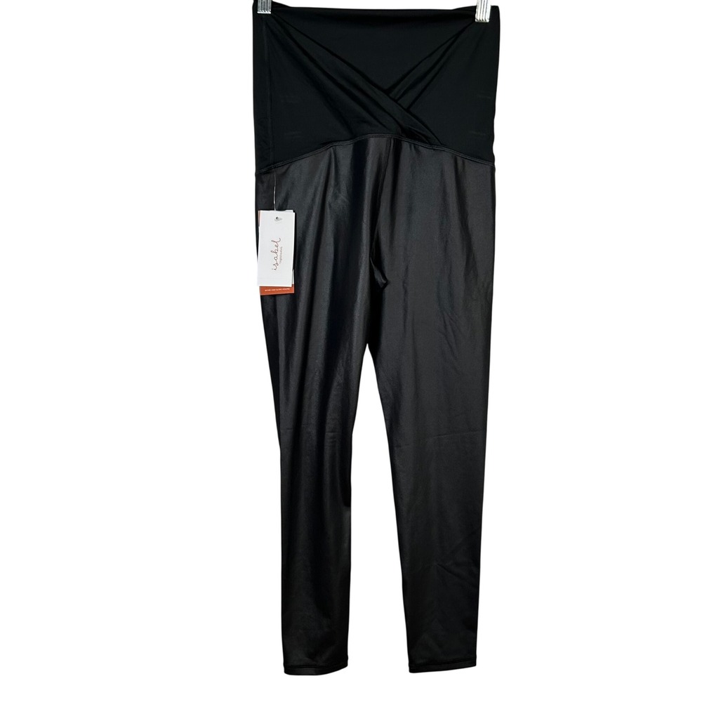 Ingrid Isabel‎ Maternity Active High Gloss Leggings Black Size S Crossover Panel